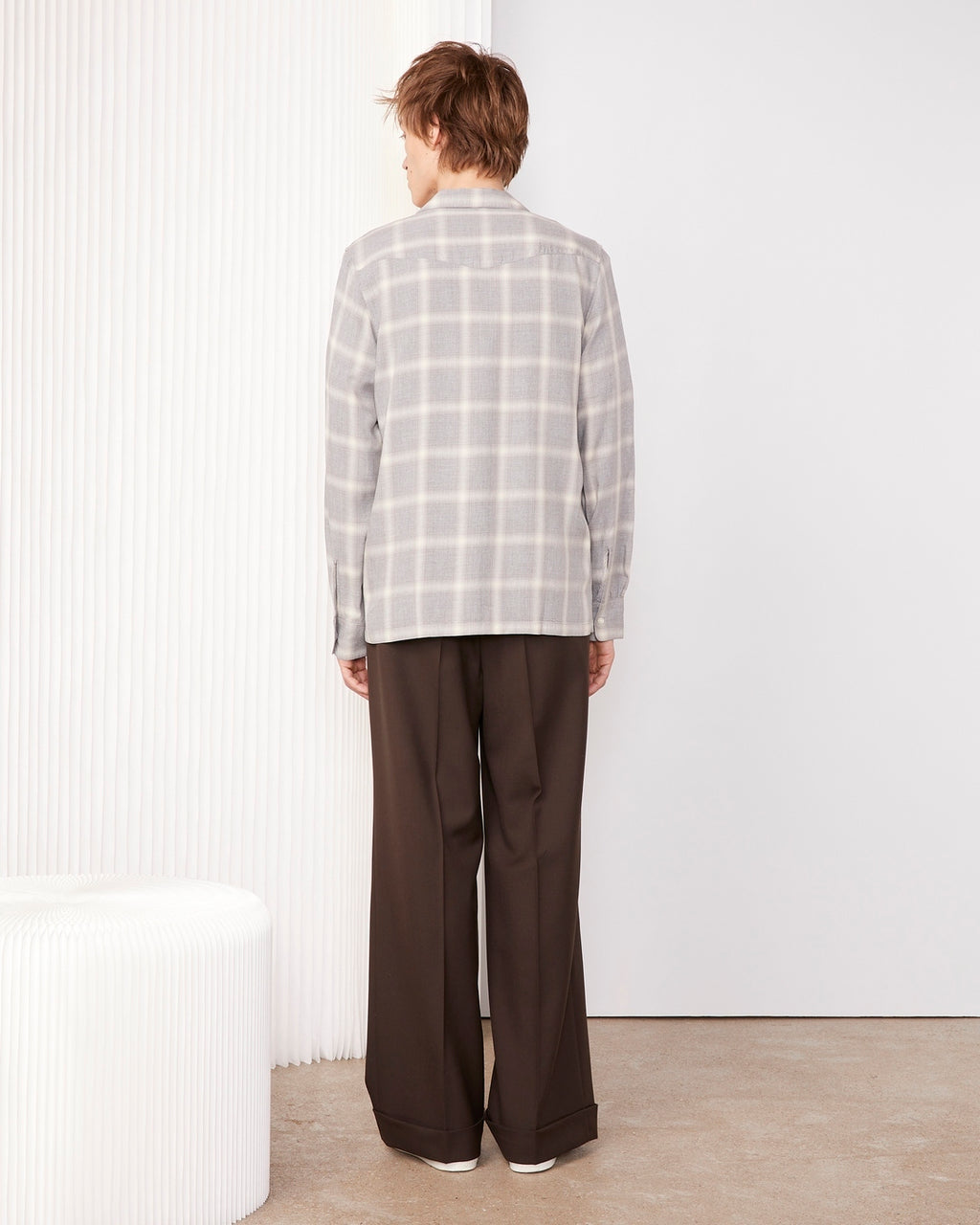 Chemise Eren Manches Longues - Gris Clair/Écru - Homme