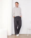 T-Shirt Manches Longues - Blanc/Gris Chiné - Homme
