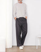 T-Shirt Manches Longues - Blanc/Gris Chiné - Homme