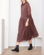 Robe Adria - Lie De Vin/Bordeaux/Écru - Femme