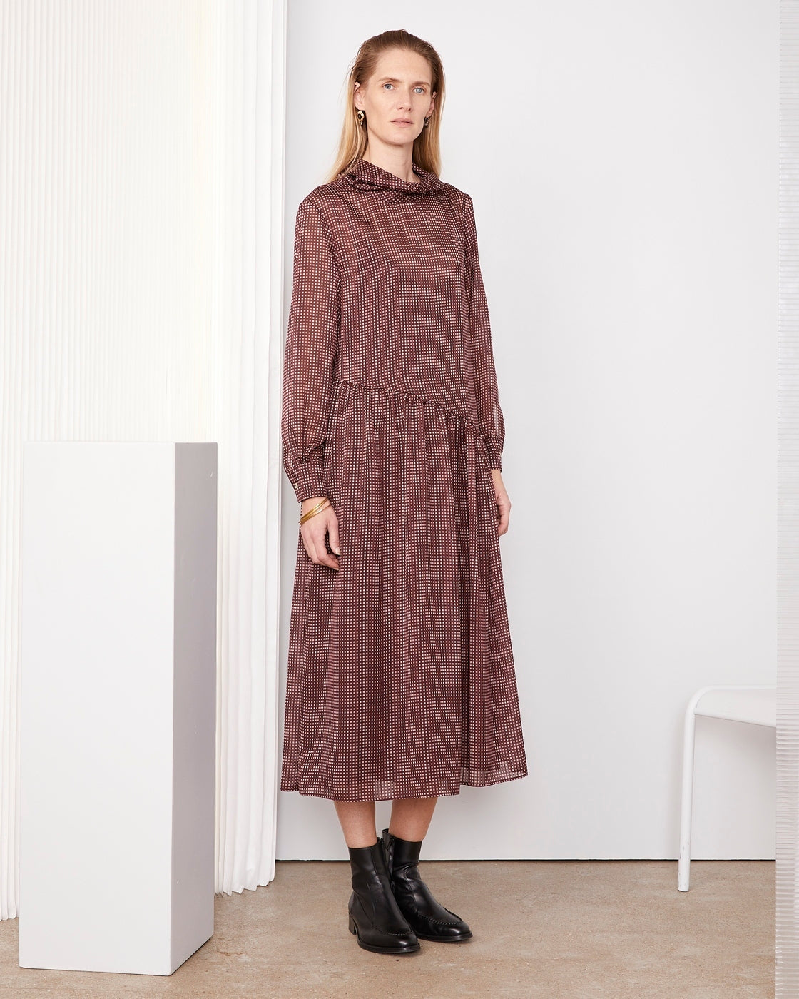 Robe Adria - Lie De Vin/Bordeaux/Écru - Femme
