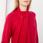 Pull Manola Avec Écharpe - Rouge Passion - Femme