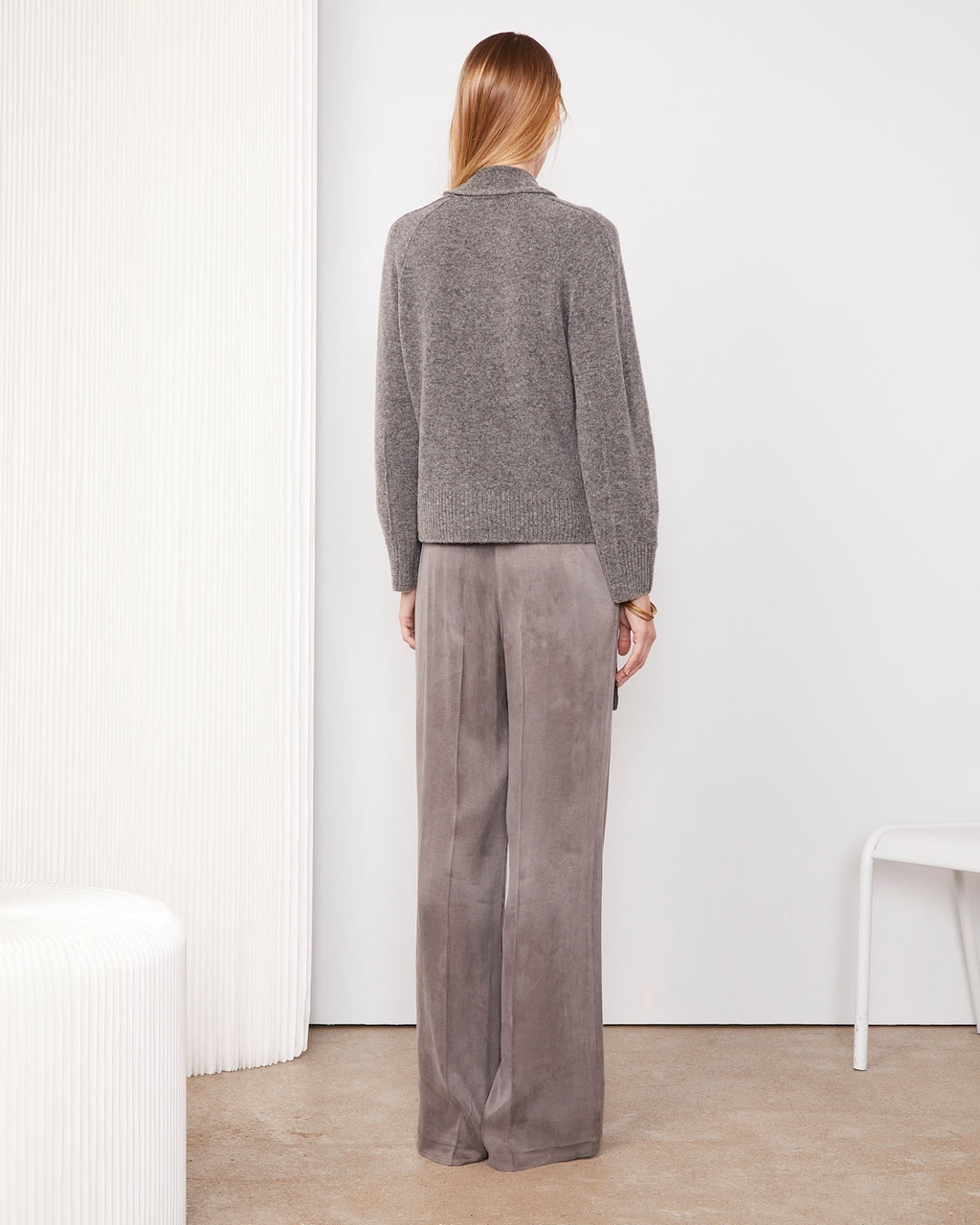 Pull Manola Avec Écharpe - Anthracite Chiné - Femme