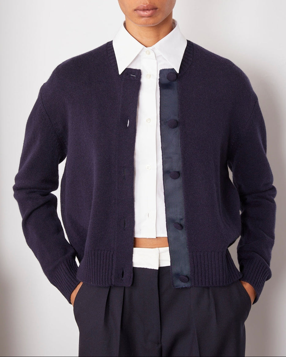 Cardigan Sirine Col Rond - Bleu Marine - Femme