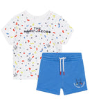 Ensemble T-Shirt+Short - Blanc Bleu - Bebe Unisexe - The Marc Jacobs