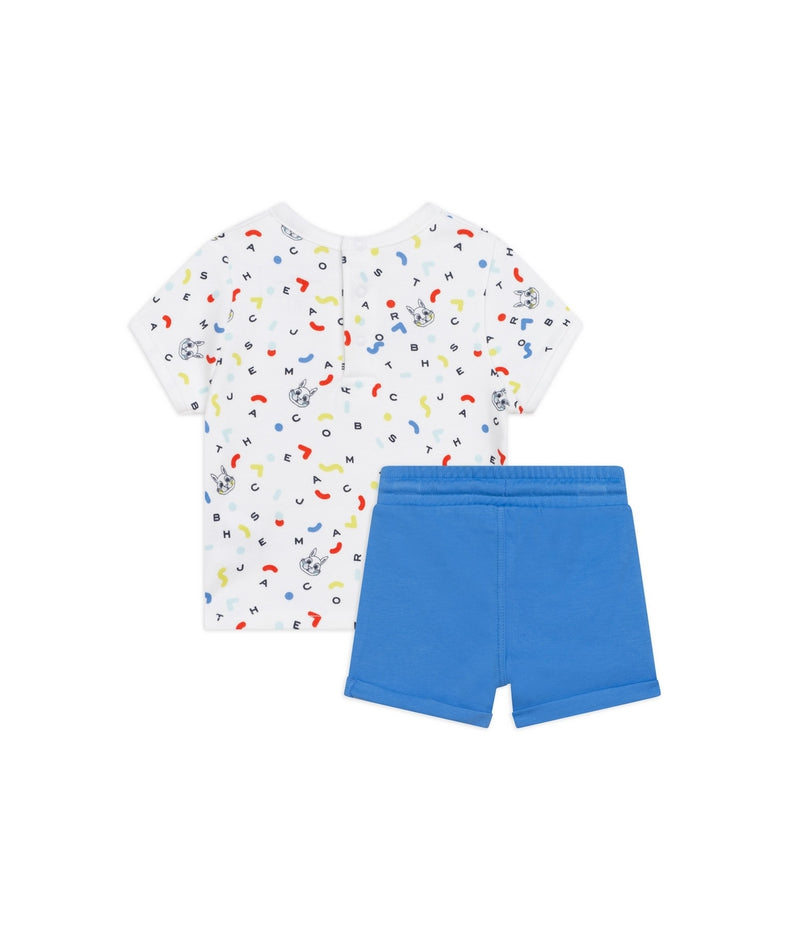 Ensemble T-Shirt+Short - Blanc Bleu - Bebe Unisexe - The Marc Jacobs