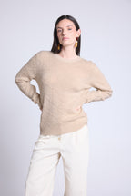 Waldorf Bubble Cashmere Crew Neck Jumper - Creamy Beige - Women