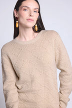 Waldorf Bubble Cashmere Crew Neck Jumper - Creamy Beige - Women