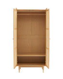 Armoire Leon - Placage Chêne Et Cannage Rotin 2 Portes