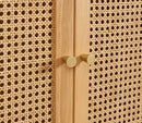 Armoire Leon - Placage Chêne Et Cannage Rotin 2 Portes