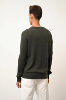 Pull Col V - Walt - Kaki Chiné