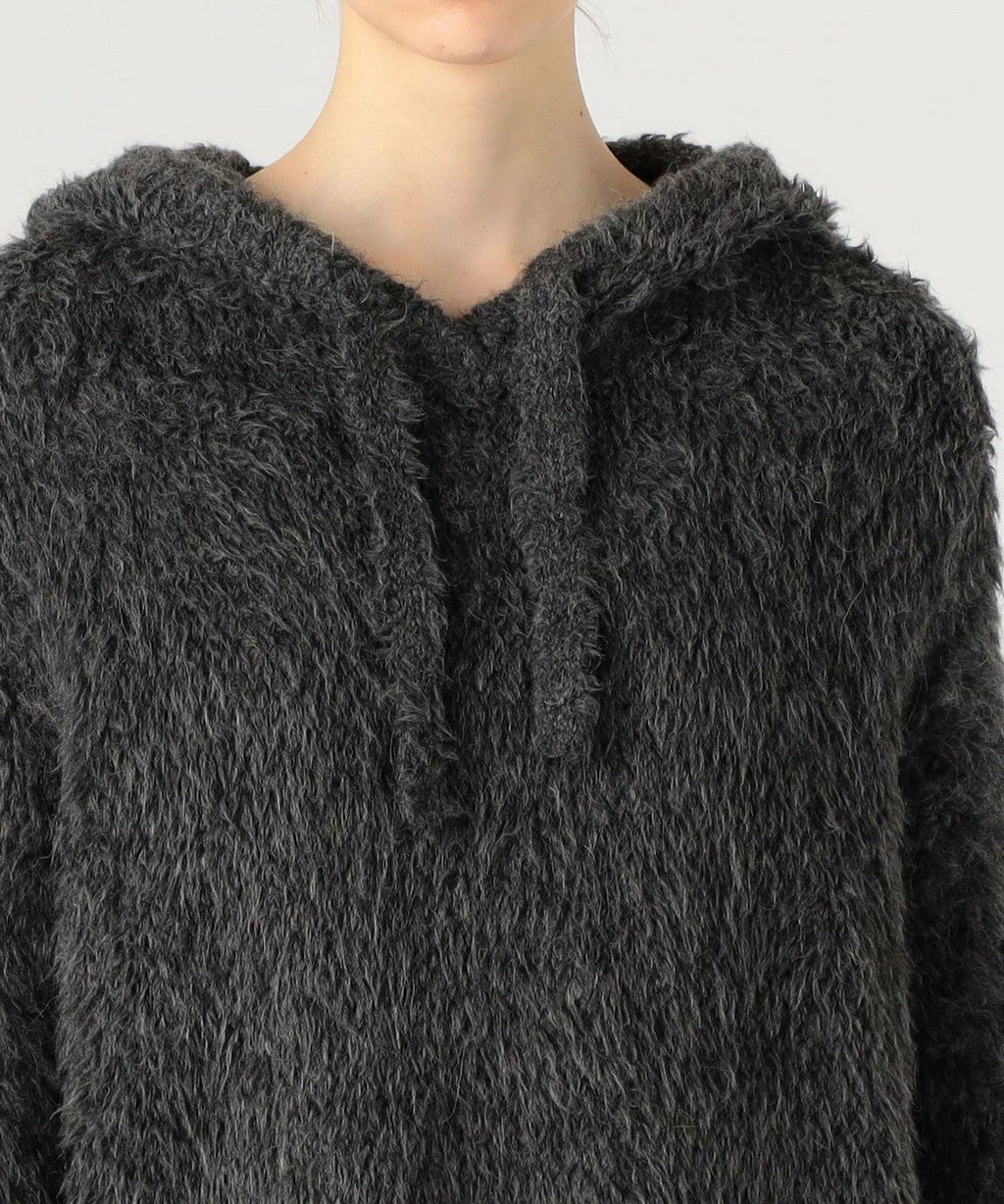 James Perse - Sudadera con capucha de lana sherpa - Antracita - Mujer