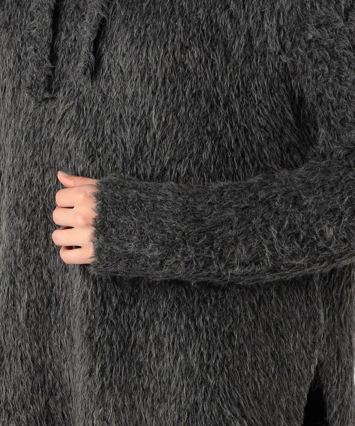 James Perse - Sudadera con capucha de lana sherpa - Antracita - Mujer