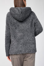 James Perse - Sudadera con capucha de lana sherpa - Antracita - Mujer