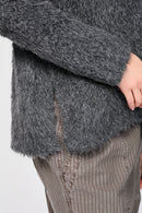 James Perse - Jersey con capucha de lana sherpa - Antracita - Mujer