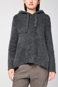 James Perse - Sudadera con capucha de lana sherpa - Antracita - Mujer
