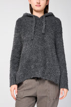 James Perse - Sudadera con capucha de lana sherpa - Antracita - Mujer
