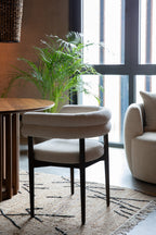 Sela - Dining Chair - Fabric - White/Off-White
