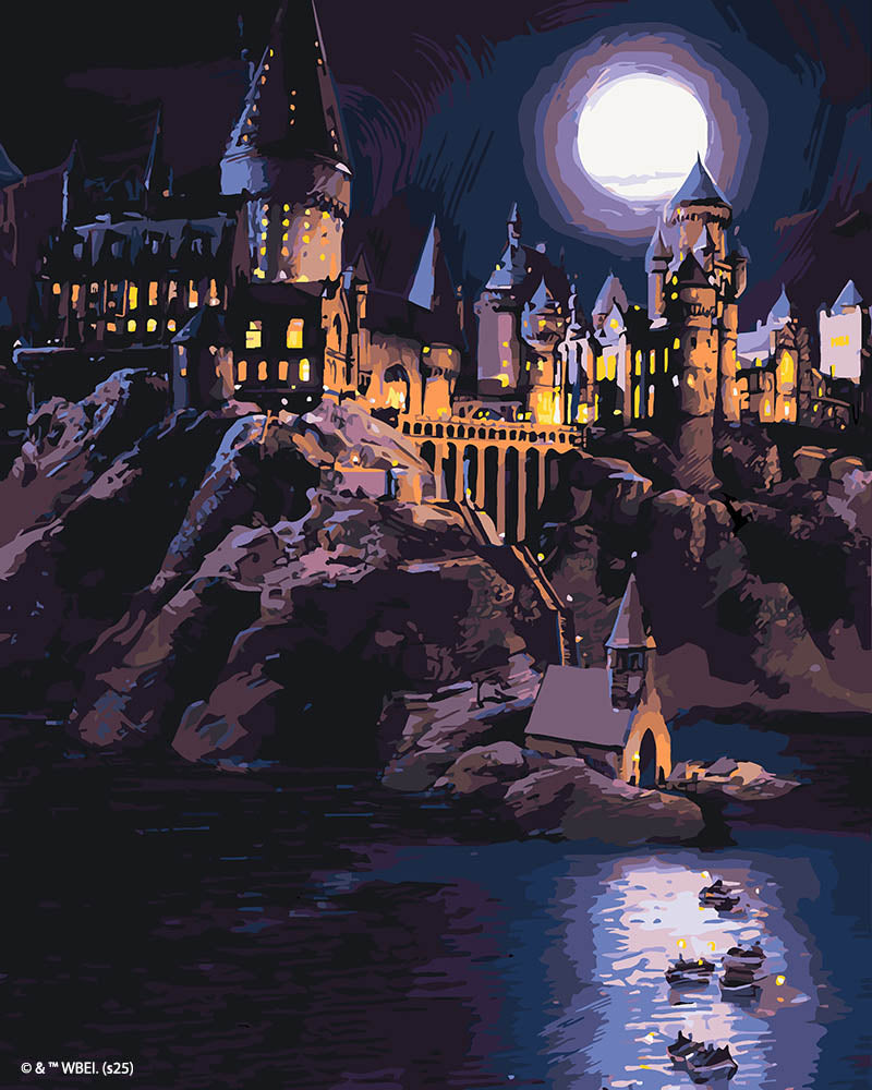 Peinture Par Numéros - Harry Potter - Château De Poudlard La Nuit