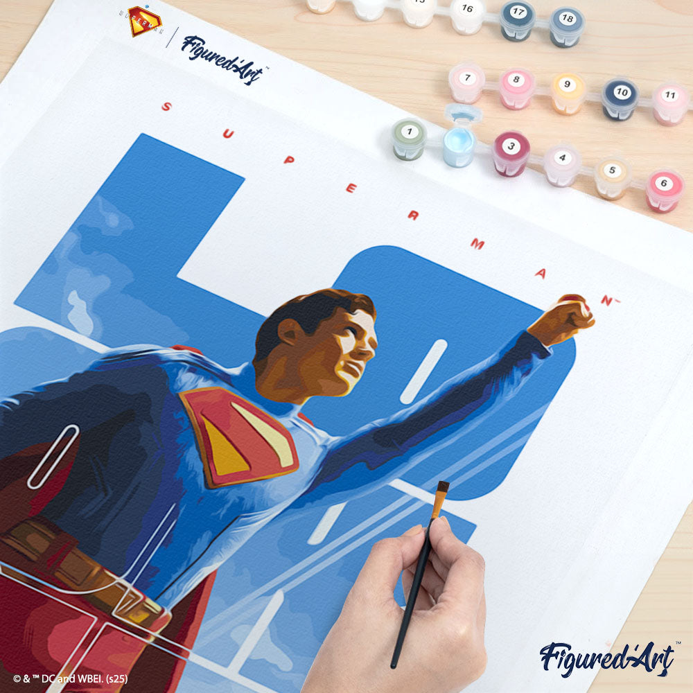 Paint By Numbers - Superman Looking Up Poster