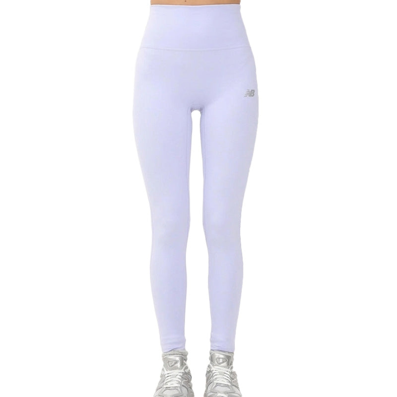 New Balance Essential High Rise Leggings Mujer - Púrpura, Blanco
