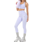 New Balance Essential High Rise Leggings Mujer - Púrpura, Blanco