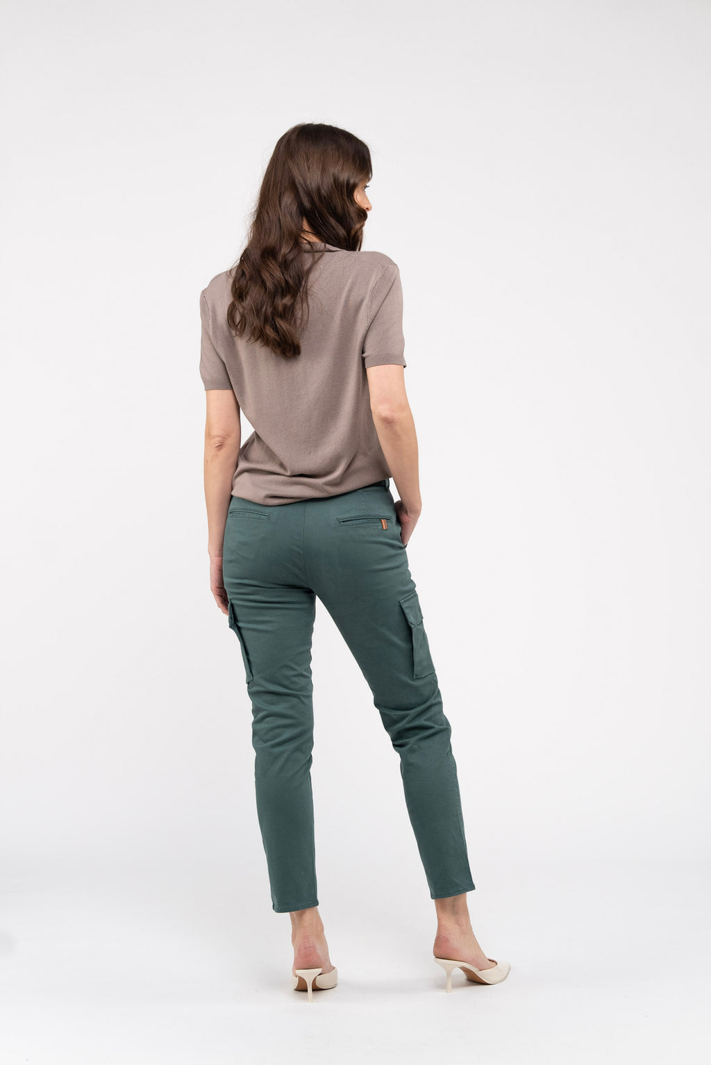 Pantalon Cargo Eucalyptus Gabardine - Vert Forêt - Femme