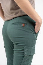 Pantalon Cargo Eucalyptus Gabardine - Vert Forêt - Femme