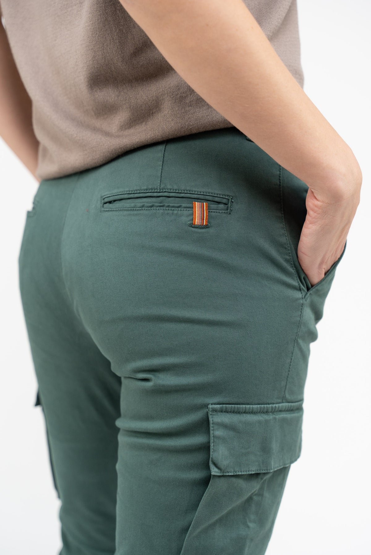 Pantalon Cargo Eucalyptus Gabardine - Vert Forêt - Femme