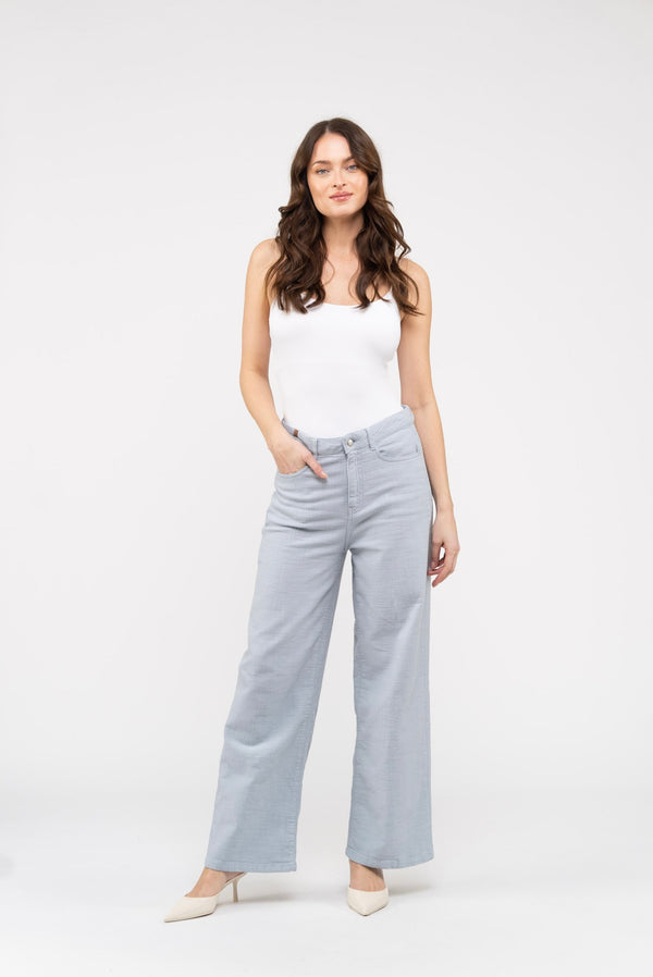 Pantalon Flare Silene Colored - Gris Perle - Femme