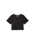 Blusa negra hemp Libelula sostenible  - silueta