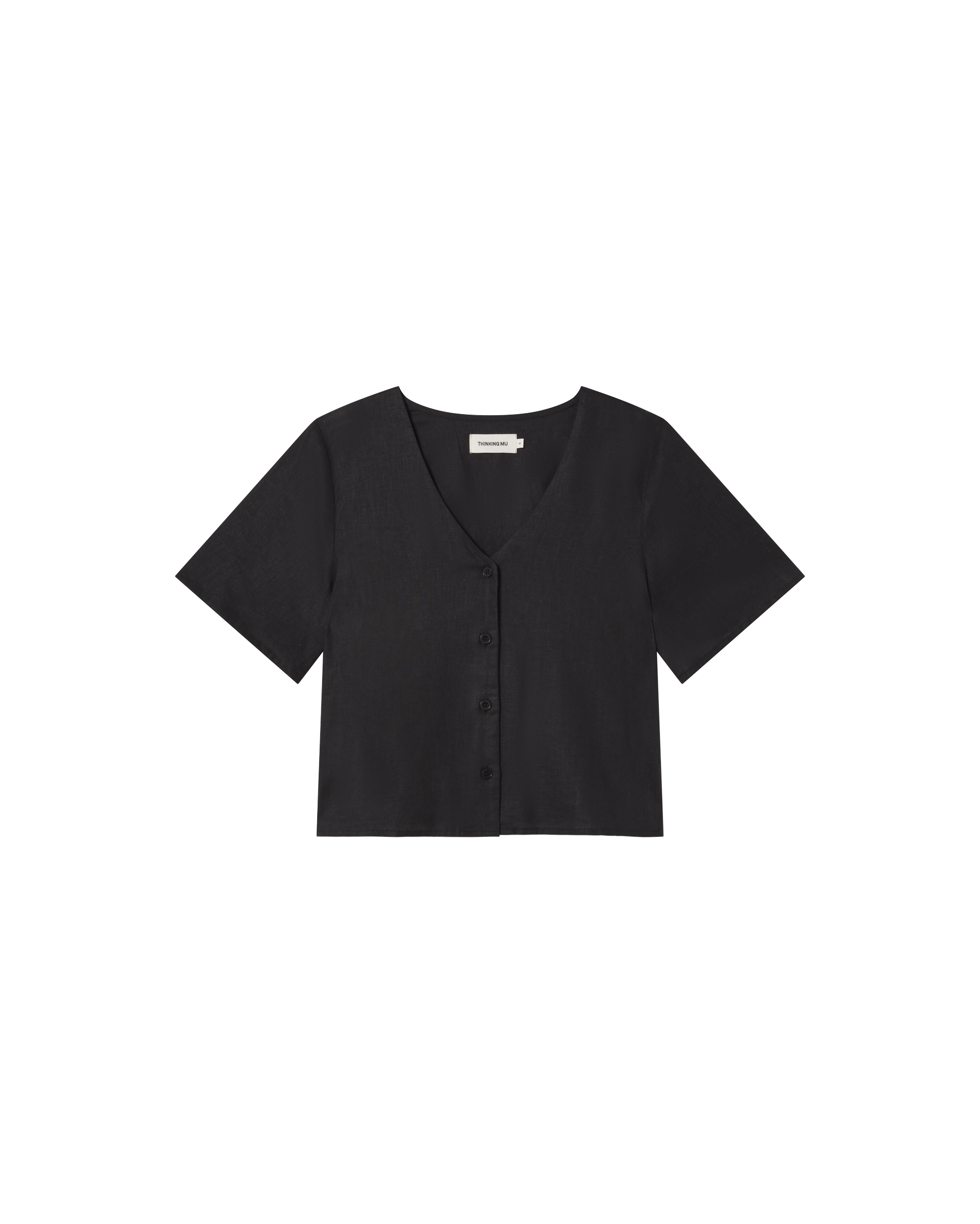 Blusa negra hemp Libelula sostenible  - silueta