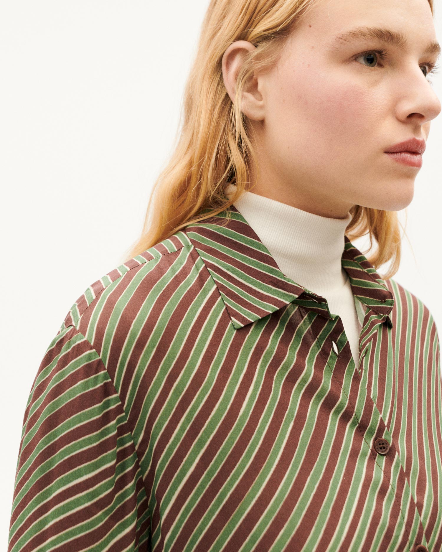 Blusa brown diagonal stripes Kati sostenible-4