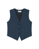 Chaleco azul oscuro Edith sostenible - silueta 1