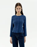 Briana sustainable blue cupro blouse-1