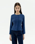 Briana sustainable blue cupro blouse-1