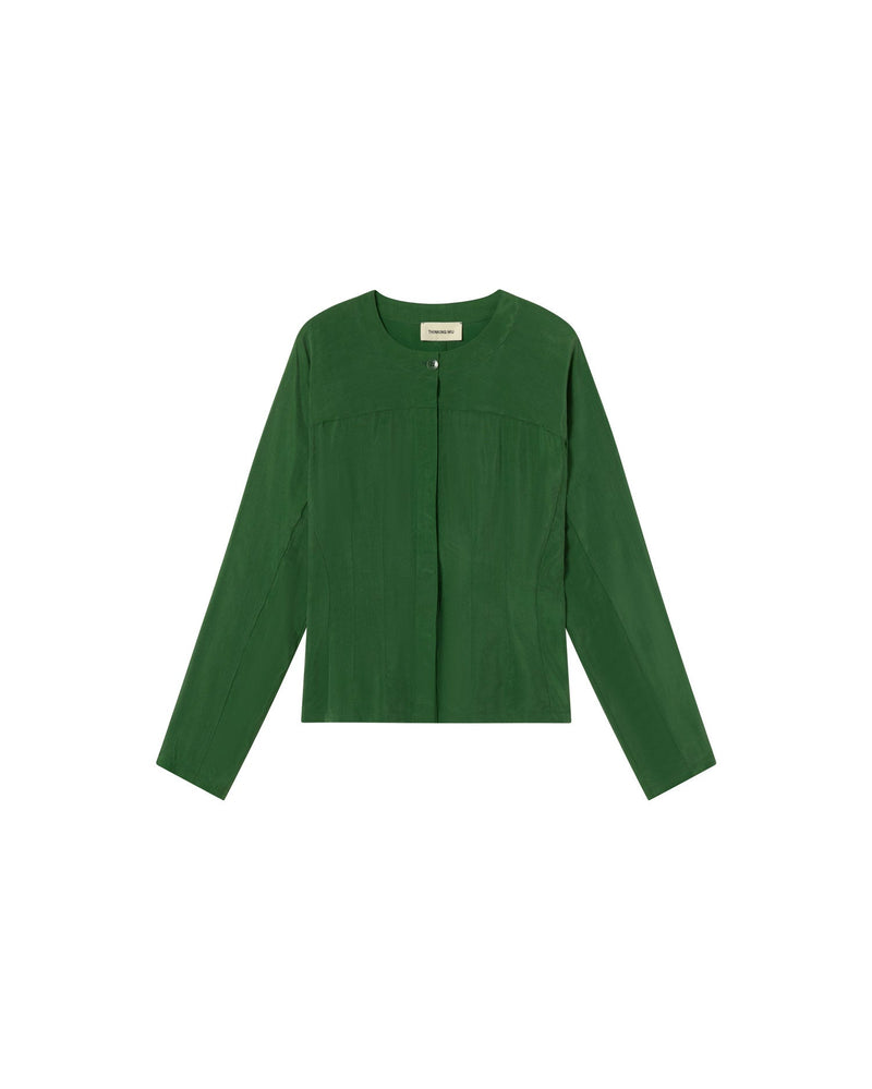 Blusa verde cupro Briana sostenible - silueta 1