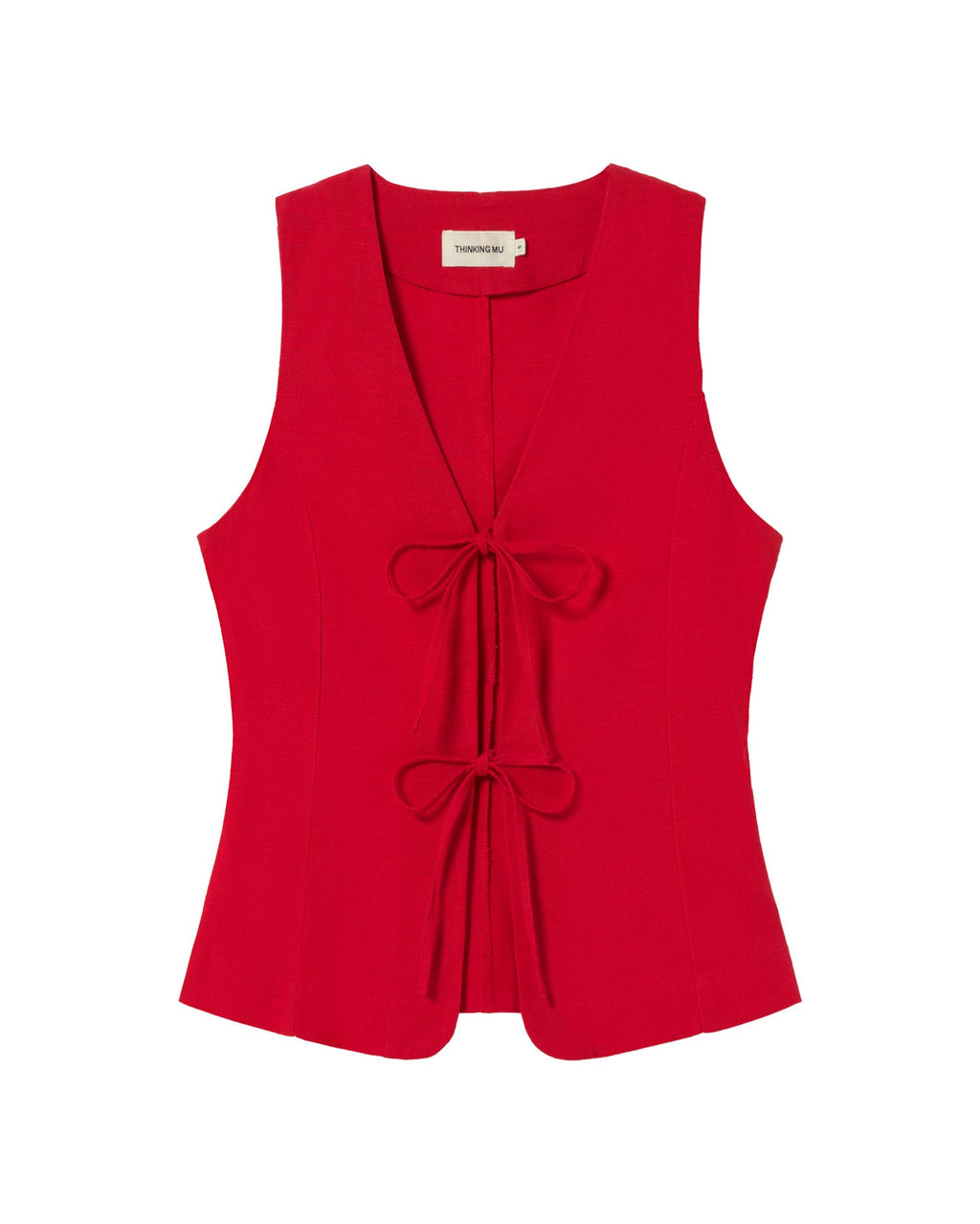 Top rojo Elise sostenible - silueta 1
