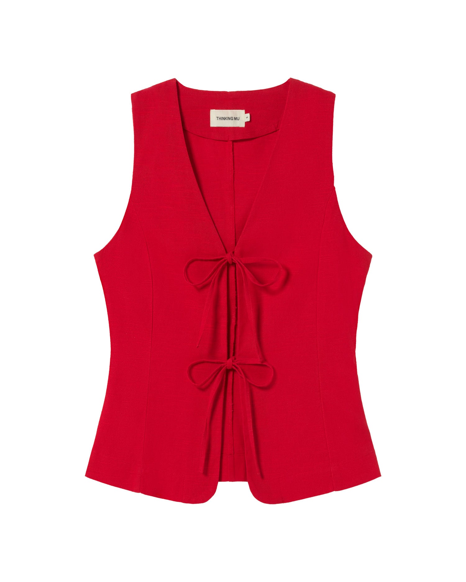 Top rojo Elise sostenible - silueta 1