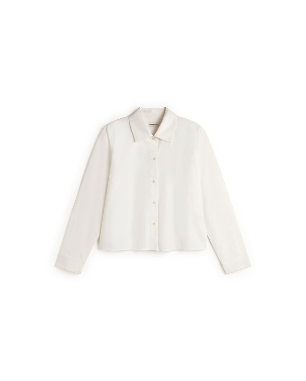 Blusa popelin blanca Duna sostenible silueta - 1