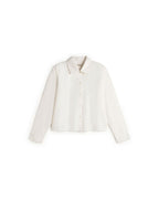 Blusa popelin blanca Duna sostenible silueta - 1