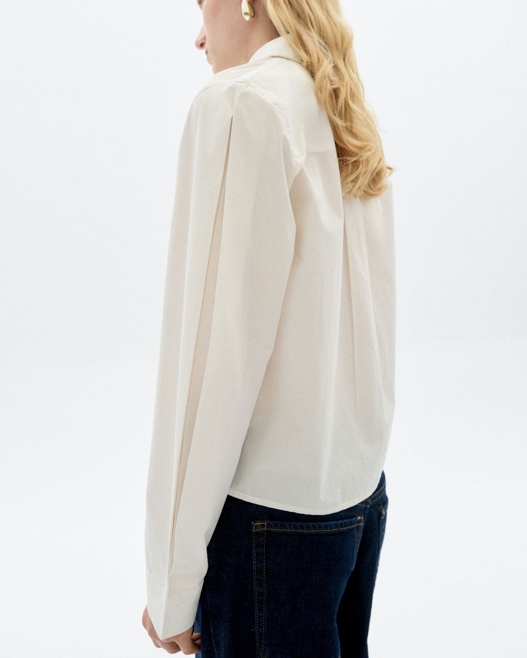 Blusa poplin blanca Duna sostenible - 3