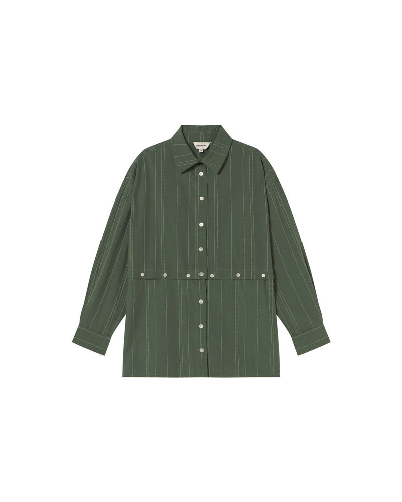 Blusa verde desmontable Nataly sostenible silueta - 1