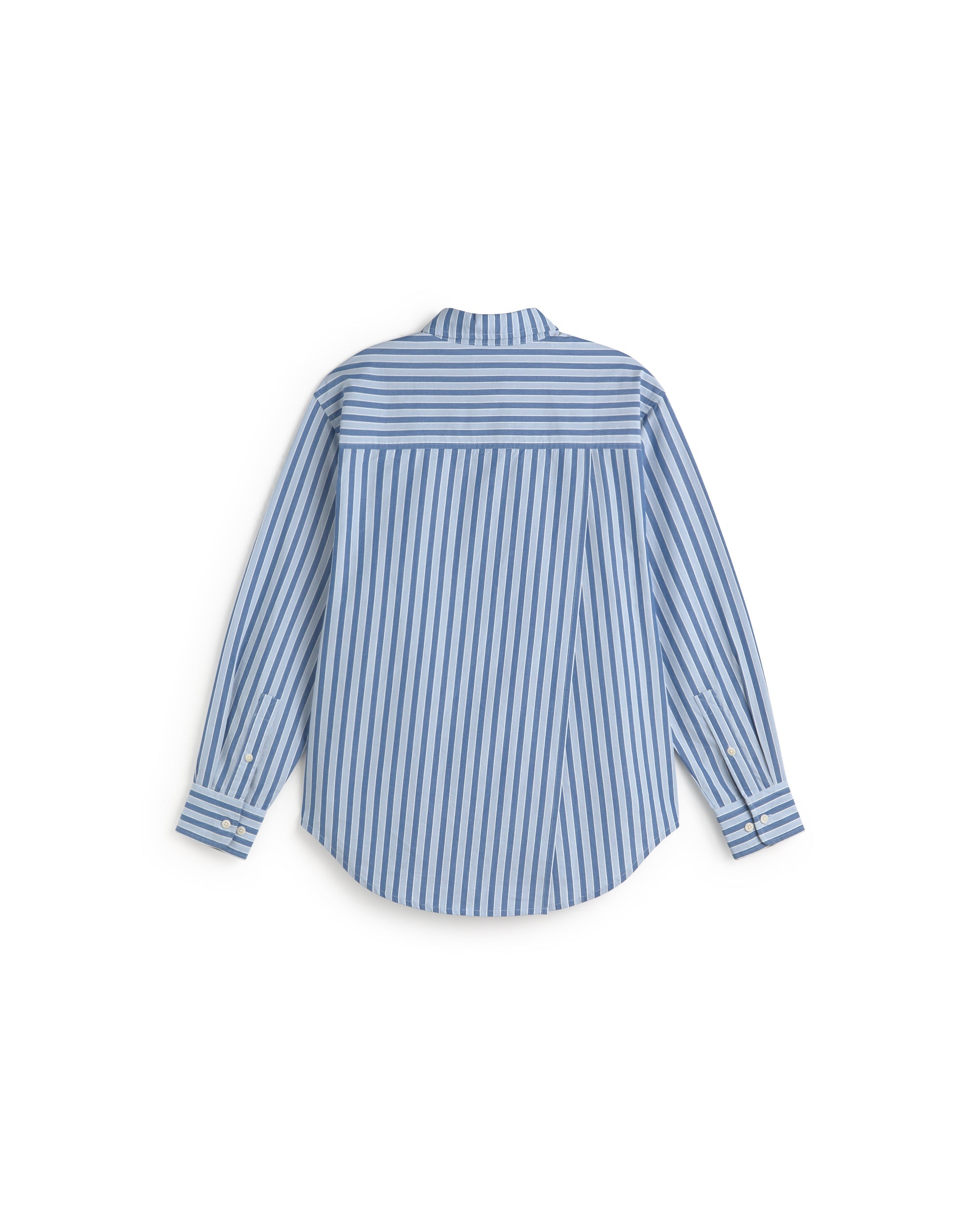 Camisa oversize rayas azul Odelia sostenible silueta - 3