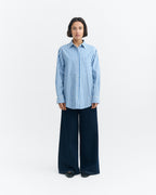 Camisa oversize rayas azul Odelia sostenible - 5