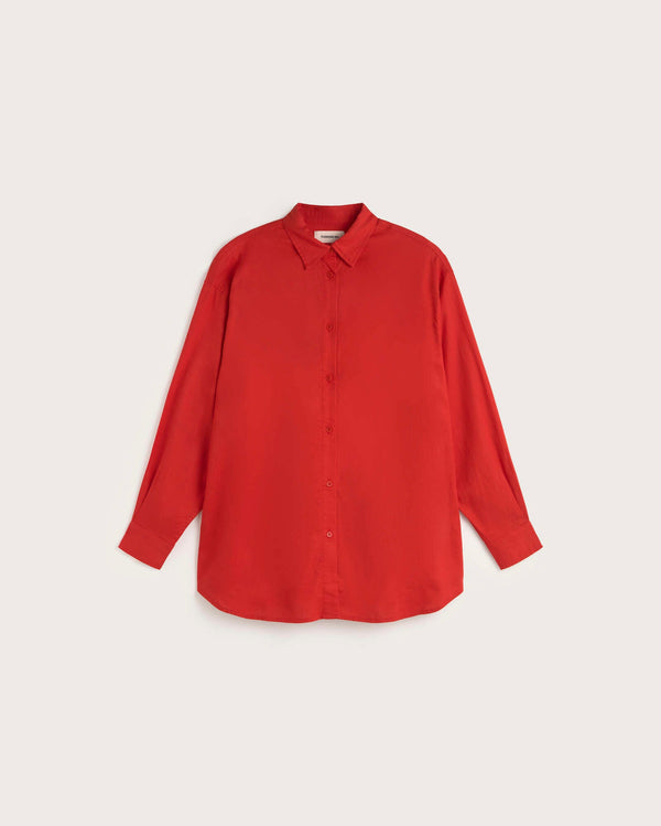 Camicetta Oversize in Canapa Gia - Rosso