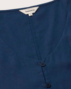 Blusa azul hemp Leia sostenible silueta - 2