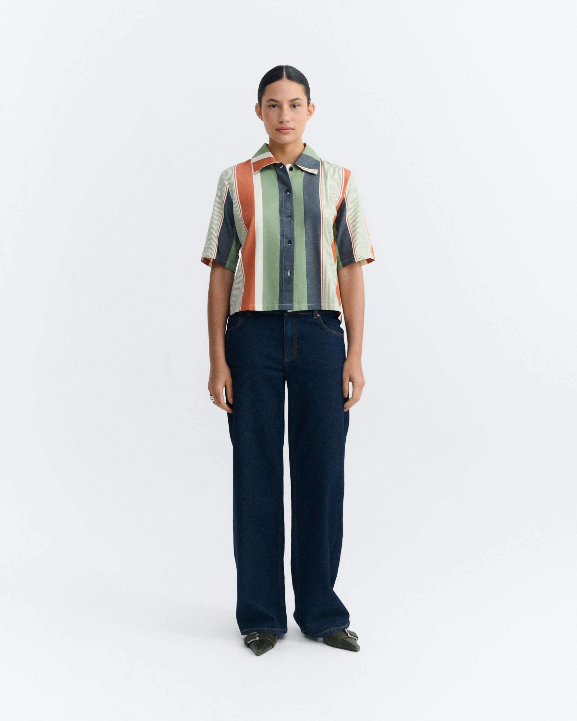 Blusa estampada rayas multicolor Ane sostenible - 1
