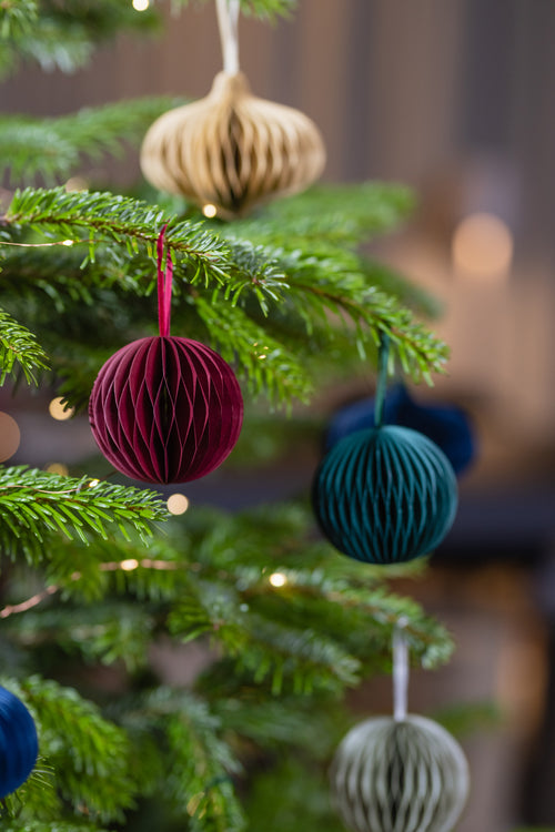 Lot De 6 Boules De Noël En Papier - Multicolore