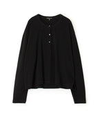 Henley Clean Finish Top - Black - Women